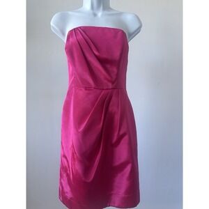 Women's Sz: 6 Hot Pink Strapless Mini Sheath by Shoshanna Prom Wedding (b53)